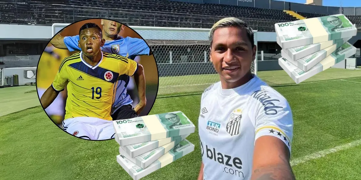 Alfredo Morelos actual jugador colombiano del Santos FC de Brasil