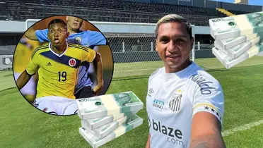 Alfredo Morelos actual jugador colombiano del Santos FC de Brasil