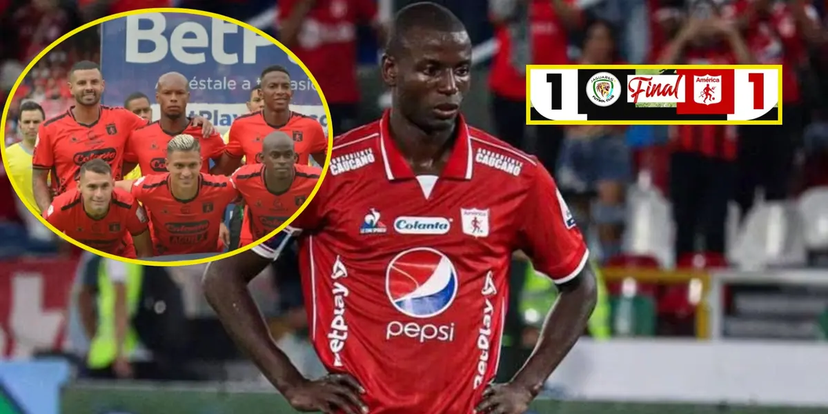 América de Cali no levanta cabeza en la liga (Foto tomada de Publimetro, Win Sports y redes de América de Cali)