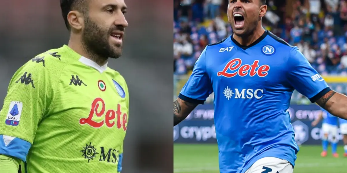 Andrea Petagna pese a ser el goleador del Napoli reconoció con un gesto que David Ospina fue clave para que el equipo no perdiera.