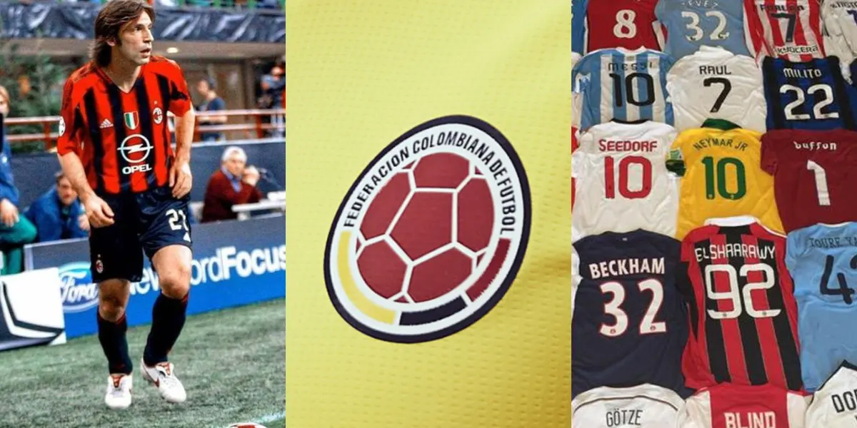 Andrea Pirlo es uno de los más grandes jugadores de todos los tiempos y tiene la camiseta de un jugador de la Selección Colombia en su casa.