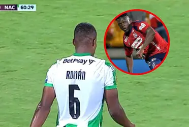 Andrés Felipe Román con dura falta contra Edwuin Cetré