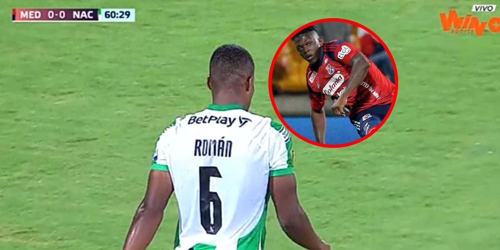 Andrés Felipe Román con dura falta contra Edwuin Cetré