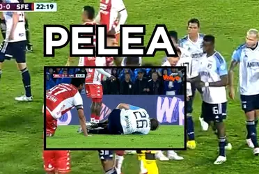 Andrés Llinás de Millonarios FC sufrió una jugada sucia por parte del Santa Fe y se armó una pelea.