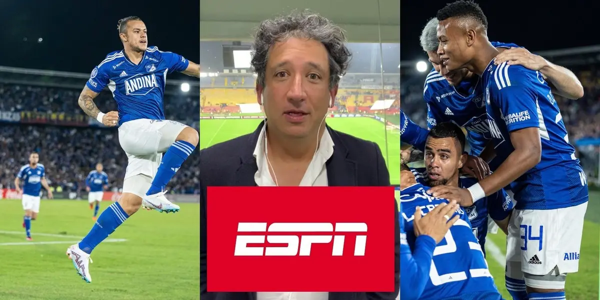 Antonio Casale estuvo en la transmisión de ESPN en el partido entre Millonarios FC y América Futebol Clube.