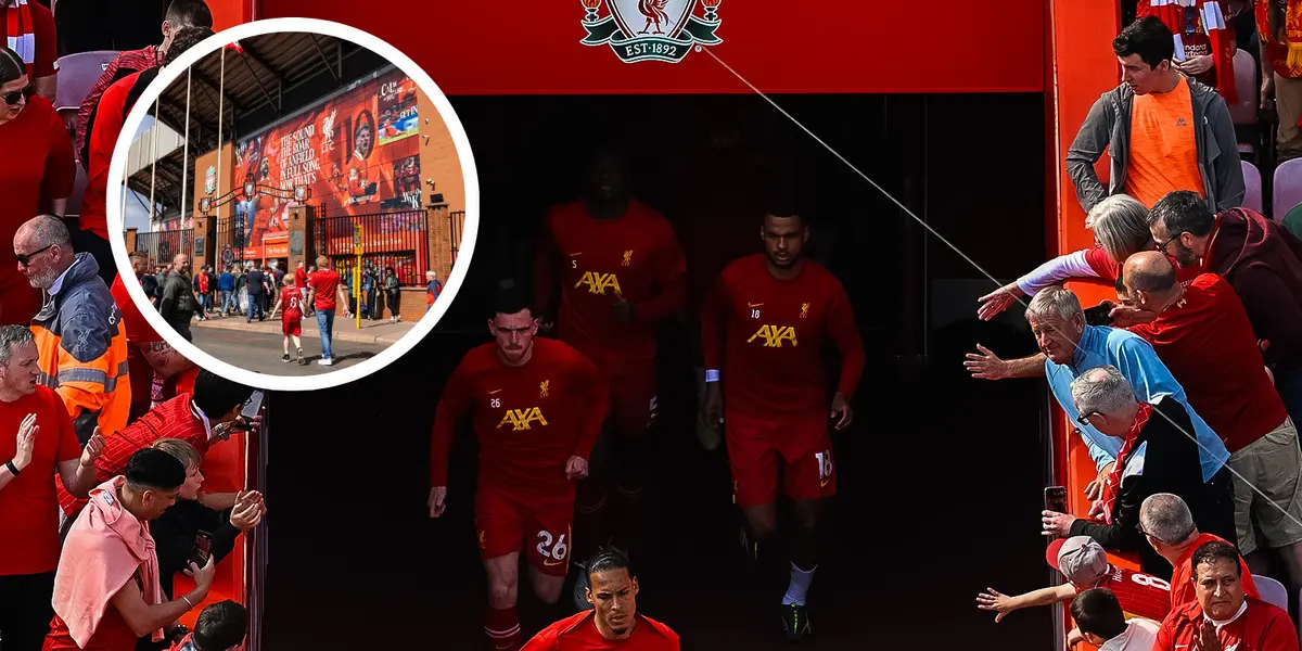 ¡Apoyo total! Así recibieron los hinchas del Liverpool a Luis Díaz y al equipo. Foto: LFC