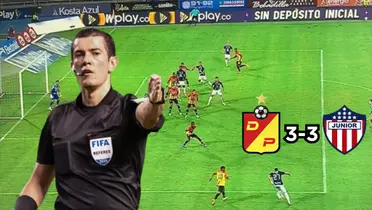 Árbitro del Pereira vs Junior reveló por qué convalidó el gol del 'Tiburón' sobre el final del partido. FOTO: Futbolred 