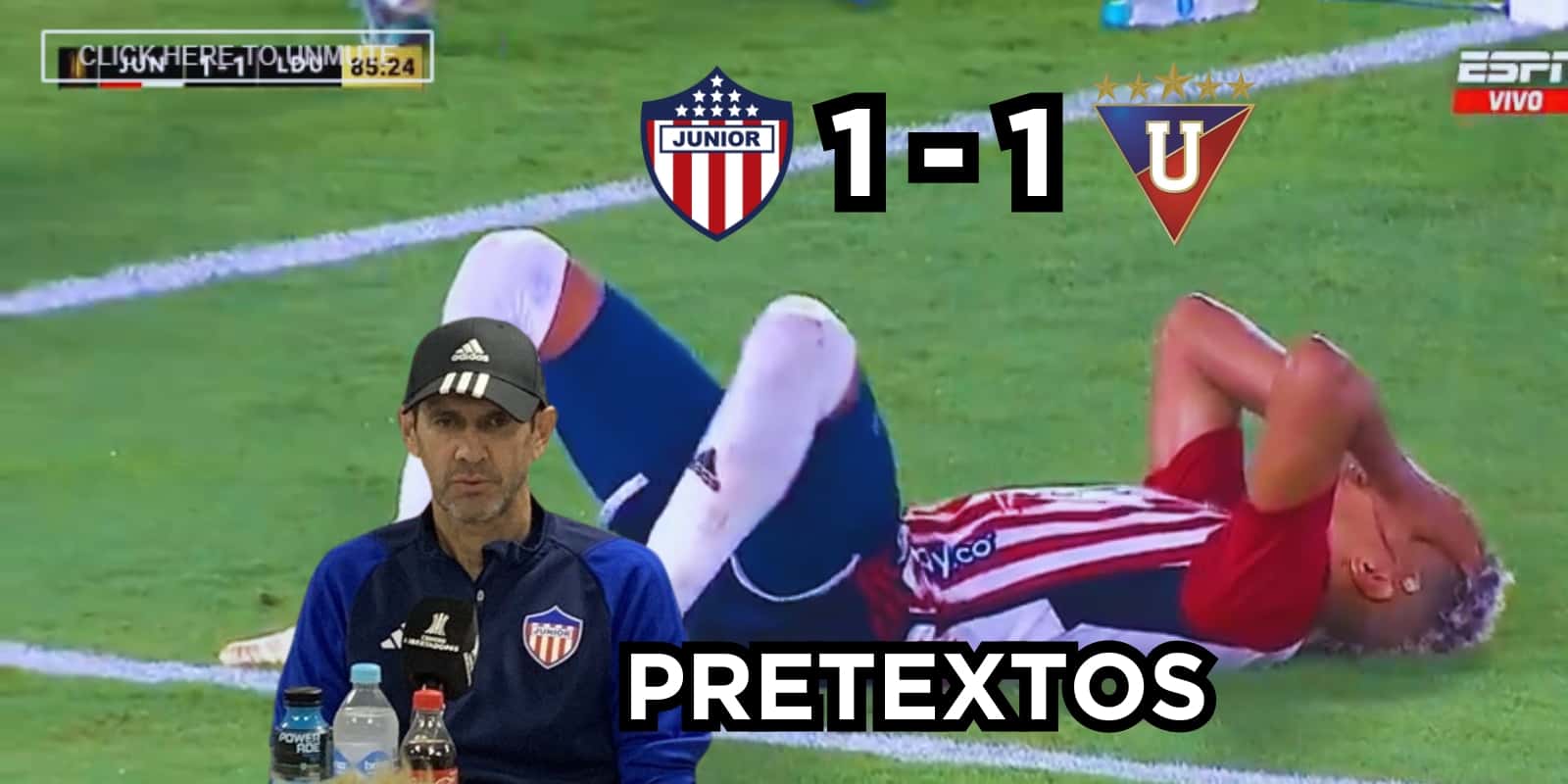 Arturo Reyes habló en la rueda de prensa de Junior FC tras el empate 1 a 1 contra LDU Quito