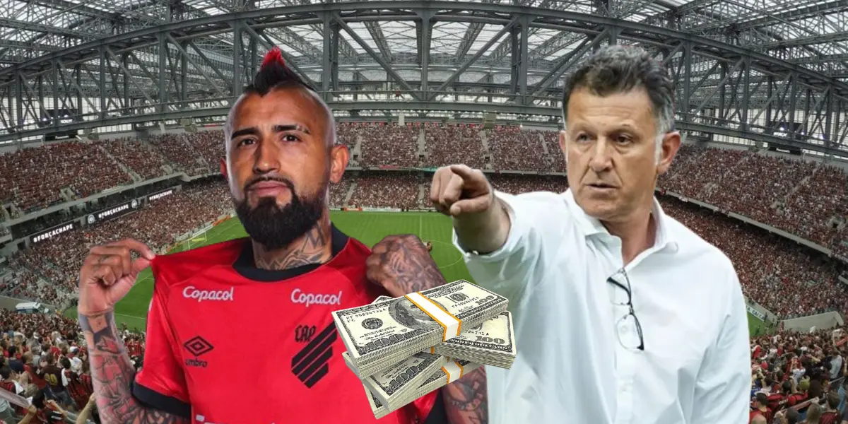 Arturo Vidal, al lado Juan Carlos Osorio.