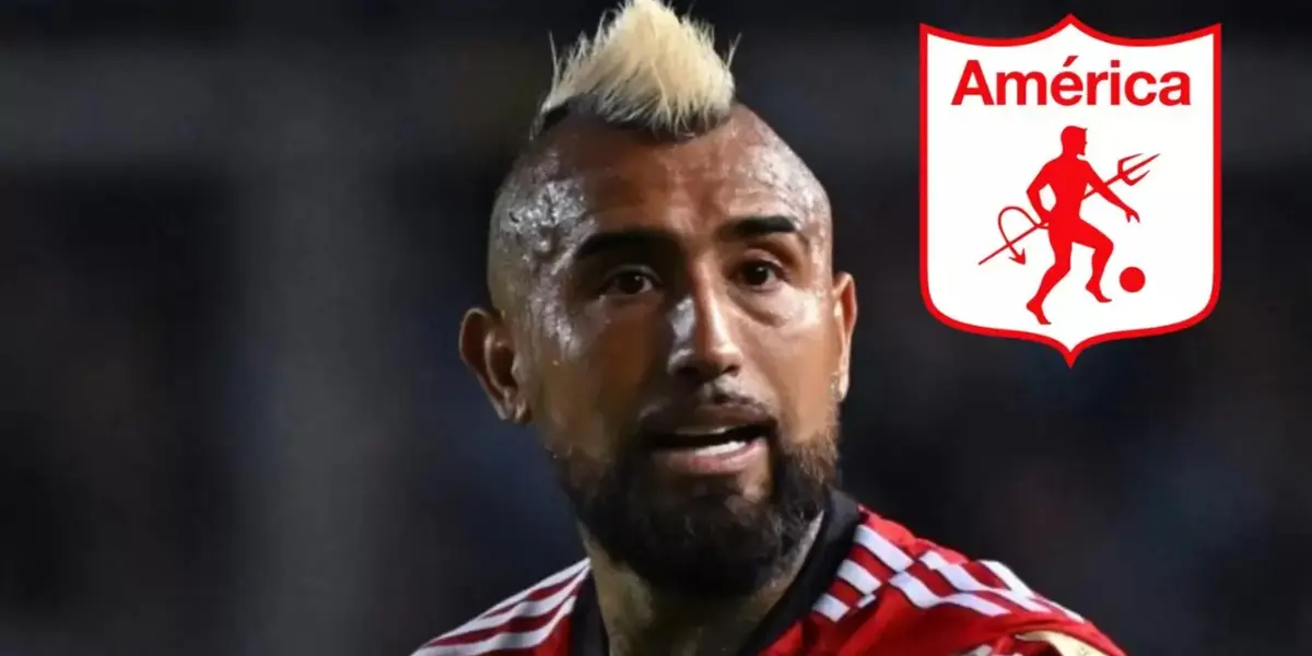 Arturo Vidal con la camiseta de Flamengo.