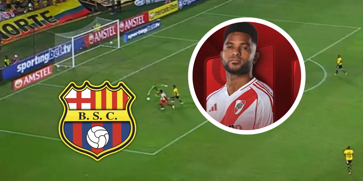 Así fue el momento de Borja que sorprendió a todos en el duelo ante Barcelona en Copa. Foto: Captura de X, Escudoteca y River Plate