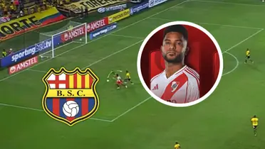 Así fue el momento de Borja que sorprendió a todos en el duelo ante Barcelona en Copa. Foto: Captura de X, Escudoteca y River Plate