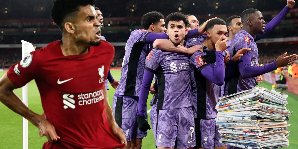 Así reaccionó la prensa en Inglaterra por gol de Luis Díaz en Liverpool vs Arsenal