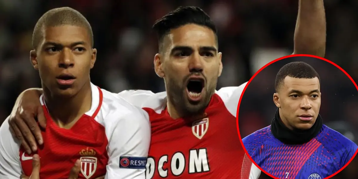 Así se rindió Kylian Mbappé ante el crack Radamel Falcao ahora en Rayo Vallecano (Foto tomada El Tiempo y de la Sexta)