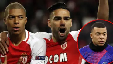 Así se rindió Kylian Mbappé ante el crack Radamel Falcao ahora en Rayo Vallecano (Foto tomada El Tiempo y de la Sexta)