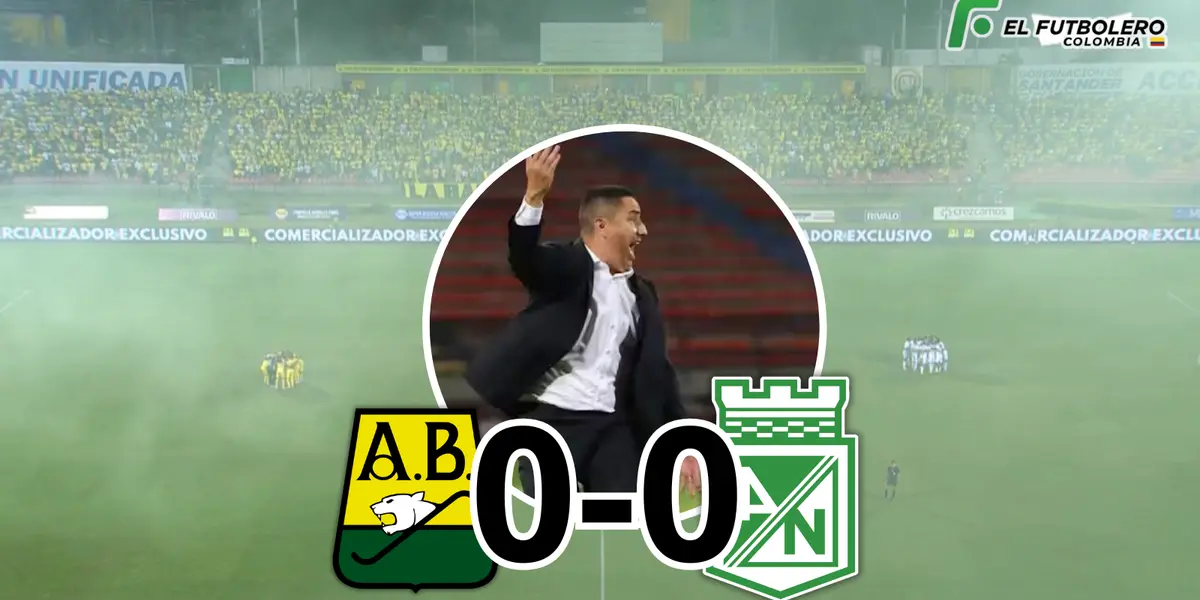 Atlético Bucaramanga vs Atlético Nacional Foto: Escudoteca PN y Captura de Win Sports