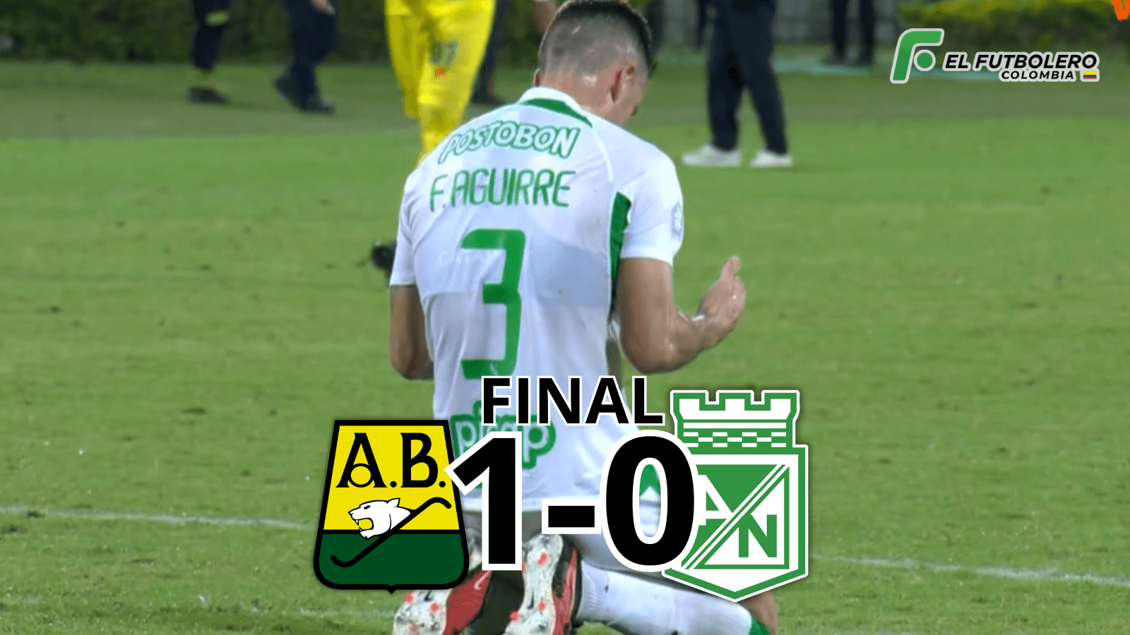 Atlético Bucaramanga vs Atlético Nacional Foto: Escudoteca PN y Captura de Win Sports