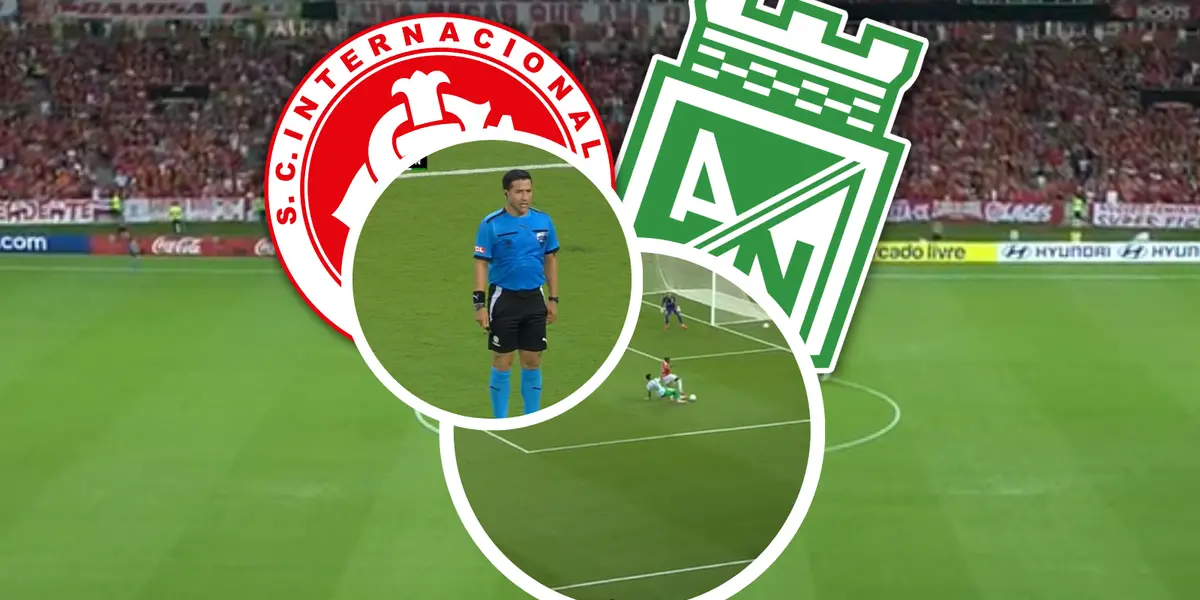 Atlético Nacional cae en Brasil con una jugada polémica Foto: Escudoteca y Captura de ESPN