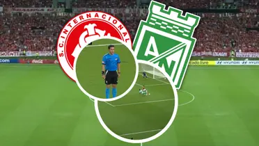 Atlético Nacional cae en Brasil con una jugada polémica Foto: Escudoteca y Captura de ESPN