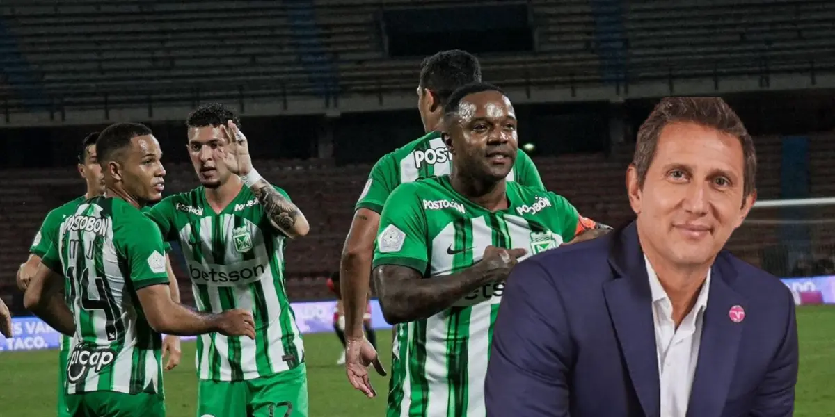 Atlético Nacional celebrando, al lado Juan Pablo Varsky. FOTO: ESPN