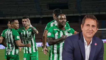 Atlético Nacional celebrando, al lado Juan Pablo Varsky. FOTO: ESPN