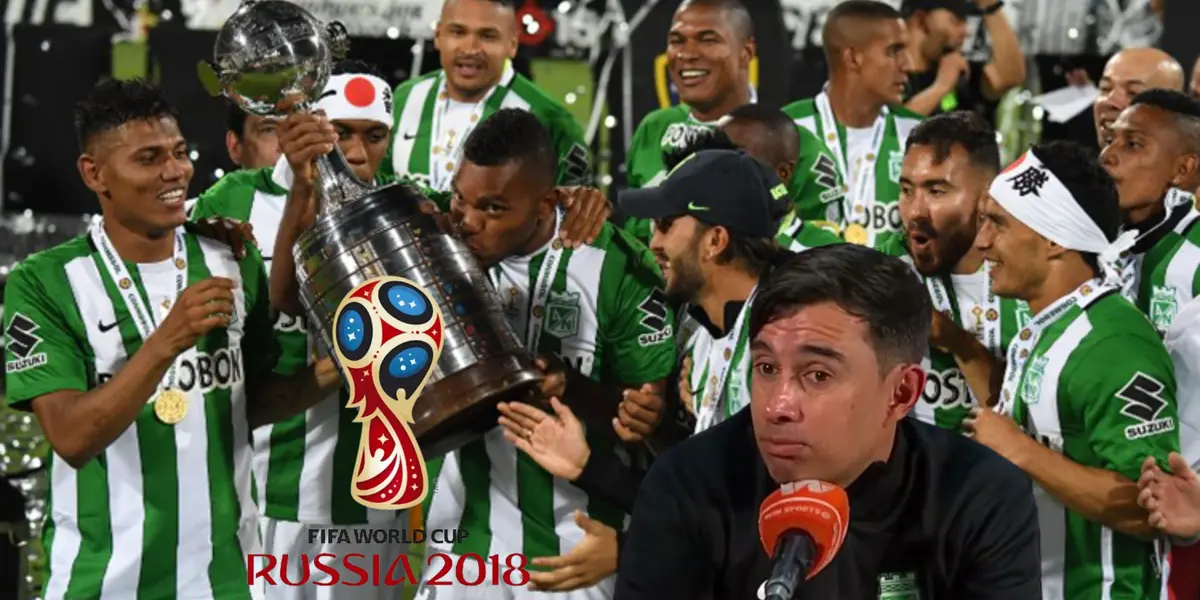 Atlético Nacional celebrando en la Copa Libertadores. FOTO: Conmebol