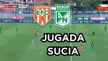   Atlético Nacional contra el Envigado FC. Foto tomada de una captura de pantalla de Win Sports. 