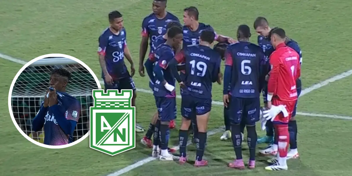 Atlético Nacional es sorprendido por Fortaleza en este primer tiempo Foto: Captura de Win Sports y Escudoteca