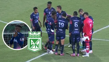 Atlético Nacional es sorprendido por Fortaleza en este primer tiempo Foto: Captura de Win Sports y Escudoteca