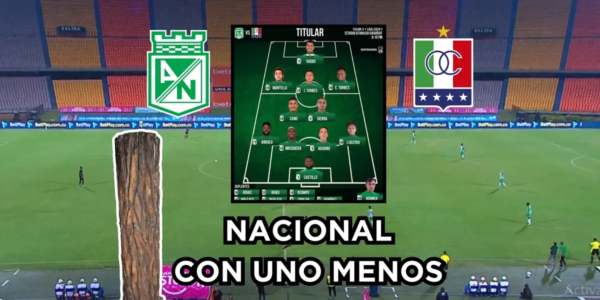 Atlético Nacional jugó con uno menos contra el Once Caldas.