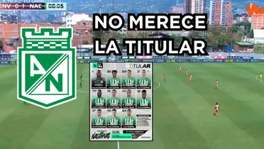 Atlético Nacional jugó contra Envigado. Foto tomada de captura de pantalla de Win Sports y Twitter Nacional.
