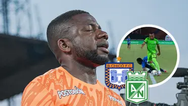 Atlético Nacional no puede con Boyacá Chicó y esta es la polémica Foto: Nacionaloficial, Captura de Win Sports y Escudoteca