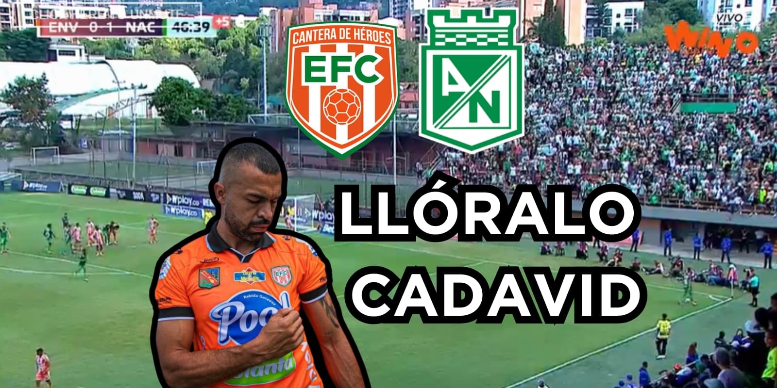 Atlético Nacional se enfrentó al Envigado FC. Foto tomada de captura de pantalla de Win Sports en Envigado FC Web Site.