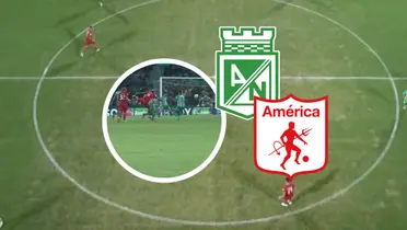 Atlético Nacional vs América de Cali Foto: Captura de Win Sports y Escudoteca