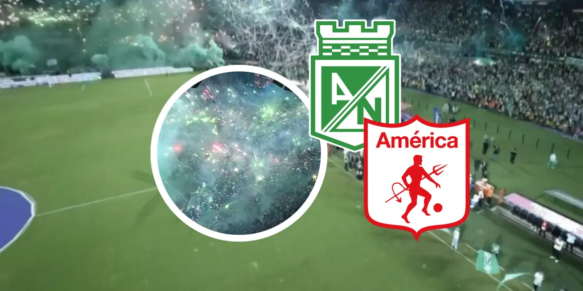Atlético Nacional vs América de Cali Foto: Captura de Win Sports y Escudoteca