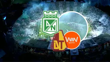 Atlético Nacional vs Deportes Tolima Foto: Captura de Win Sports y Escudoteca