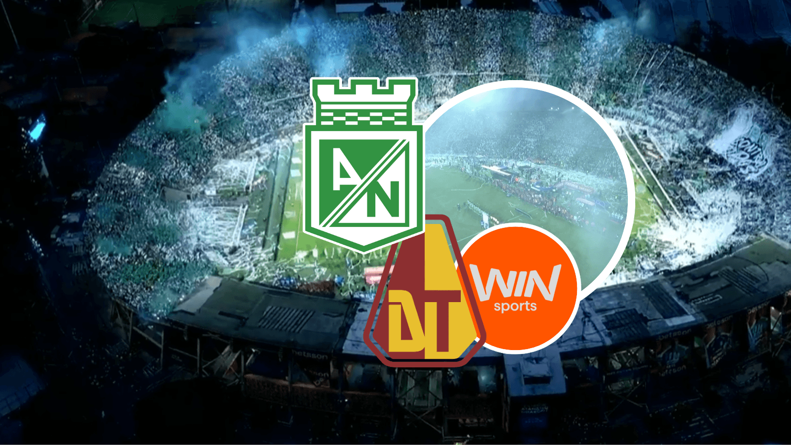 Atlético Nacional vs Deportes Tolima Foto: Captura de Win Sports y Escudoteca