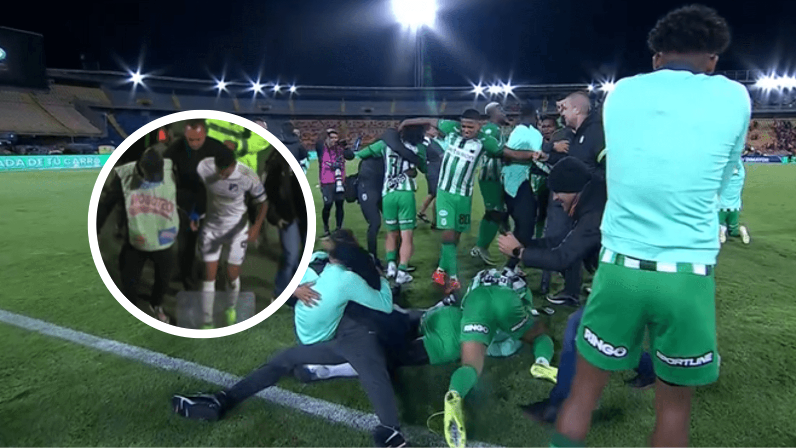 Atlético Nacional vs Independiente Santa Fe Foto: Captura de Pantalla Win Sports