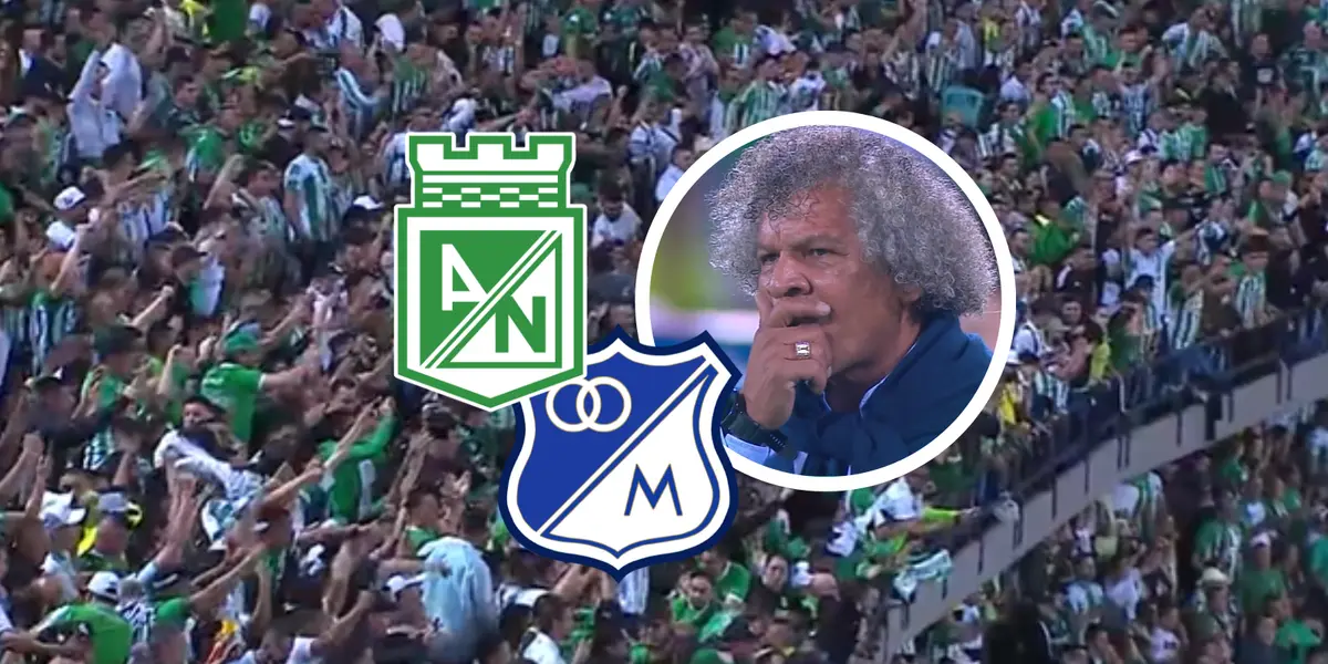 Atlético Nacional vs Millonarios Foto: Captura de Win Sports y Escudoteca