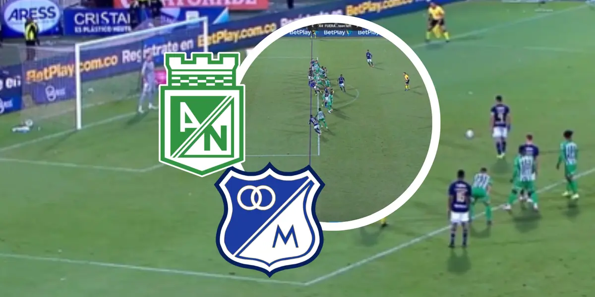 Atlético Nacional vs Millonarios Foto: Captura de Win Sports y Escudoteca