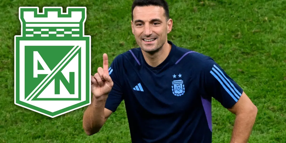 Atlético Nacional y el tremendo jugador que vio Scaloni y podría fichar el verdolaga Foto: AFA y Escudoteca