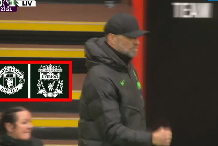 Klopp celebrando gol de Luis Díaz en Liverpool vs United (Cortesía ESPN)