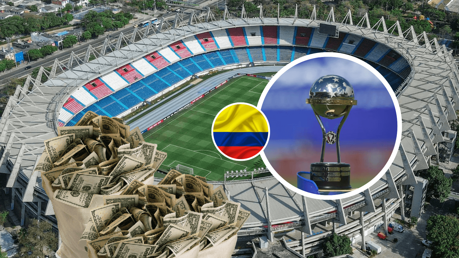 Barranquilla, sede de la gran final de la Sudamericana 2026 y mira lo que ganará en dinero Foto: Junior FC, CONMEBOL y Pexels