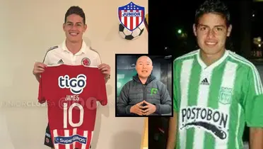 Bermúdez habló de James. Foto de James tomada de Twitter @JuniorClubSA y portal Pulzo, foto de Bermúdez de El Futbolero Col. YouTube.