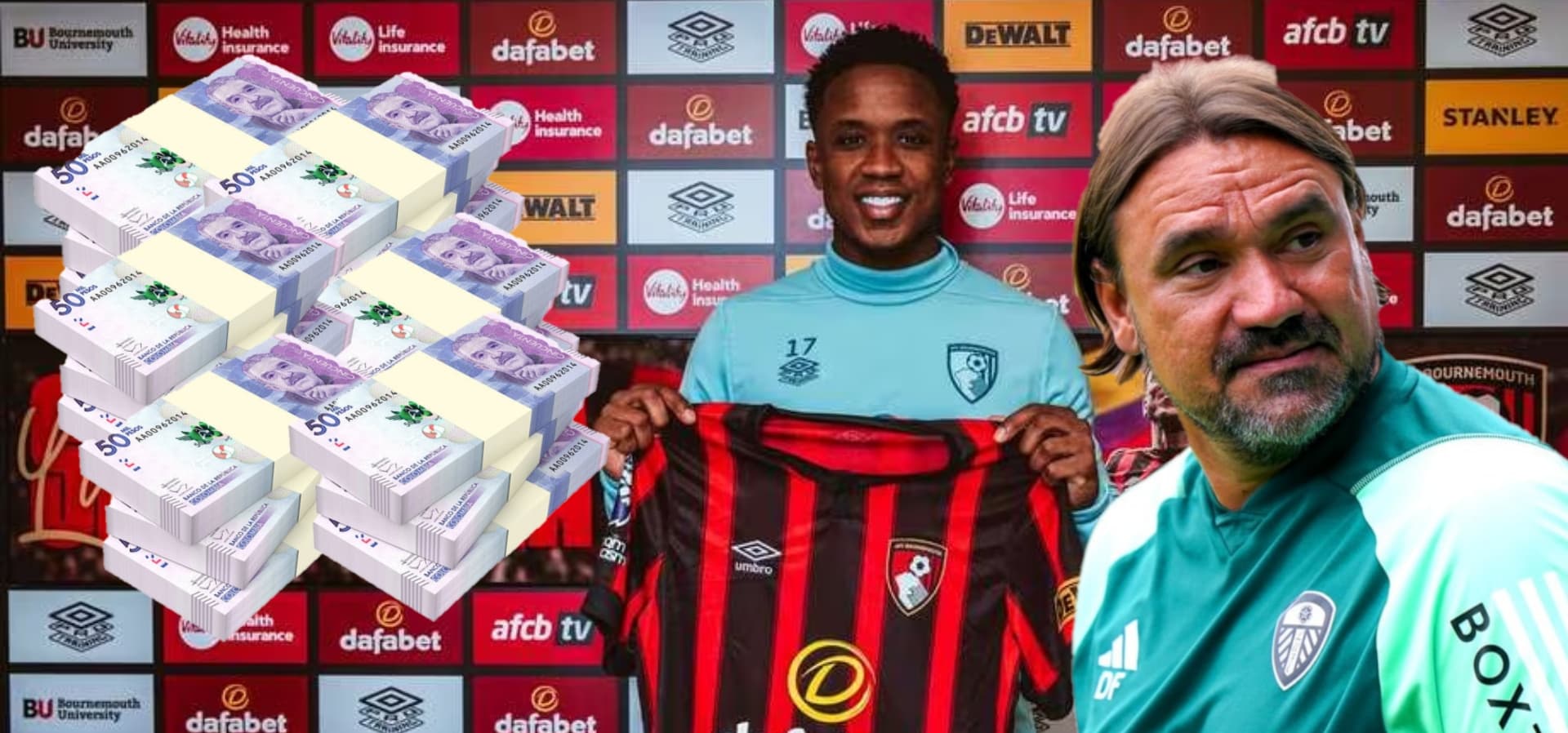 Bournemouth pagó millones por Luis Sinisterra y lo que dijo el DT Farke de Leeds (Foto tomada El Espectador - Yorkshire Post)