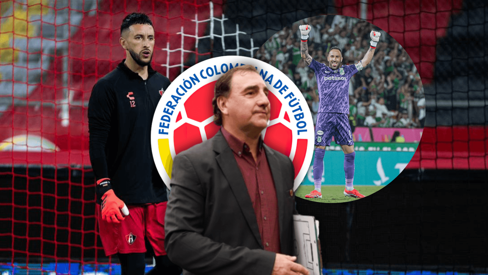 Camilo Vargas, David Ospina y Néstor Lorenzo Foto: Nacionaloficial, Atlas FC y Escudoteca