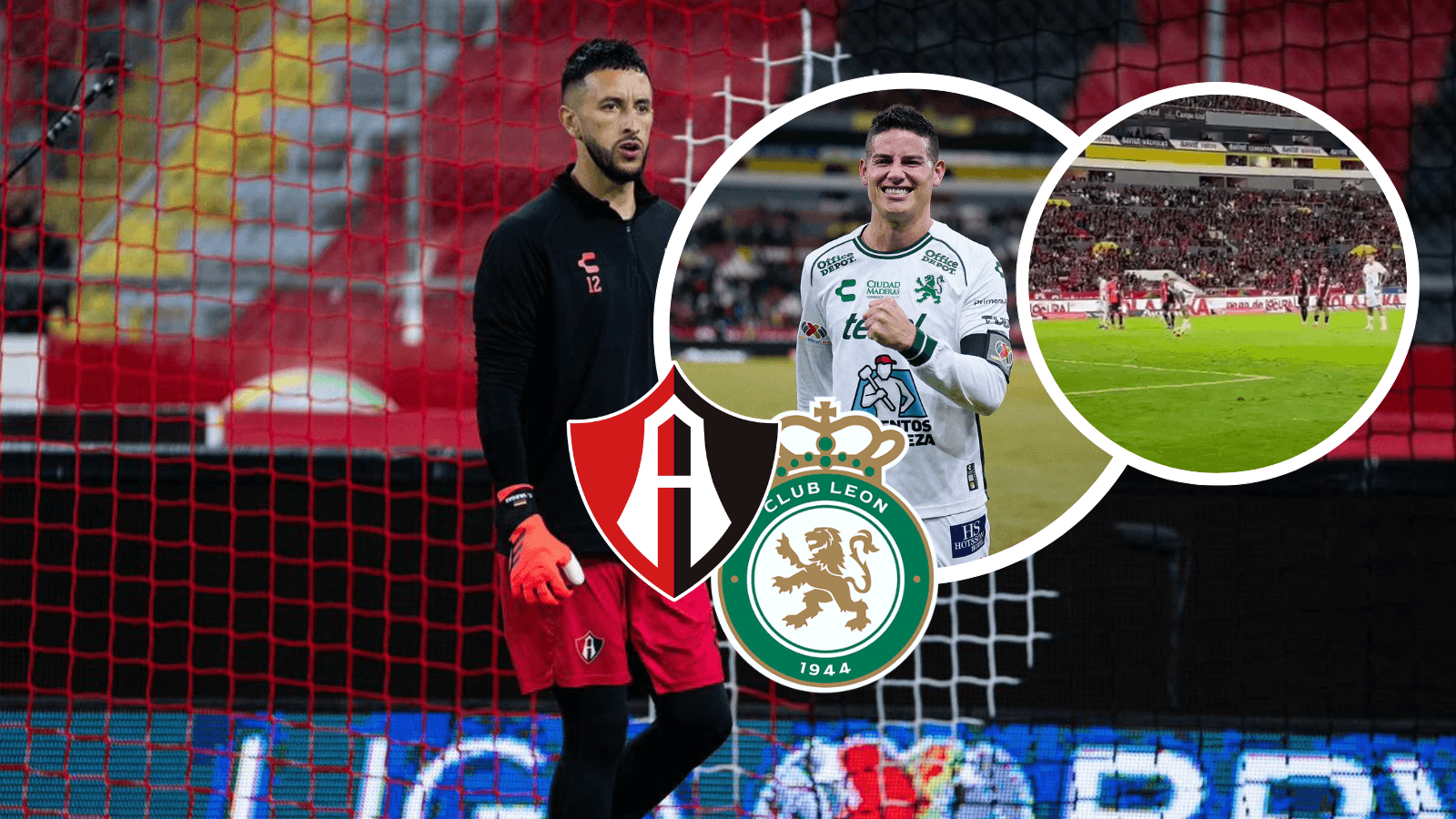 Camilo Vargas y James Rodríguez Foto: Atlas FC y Club León