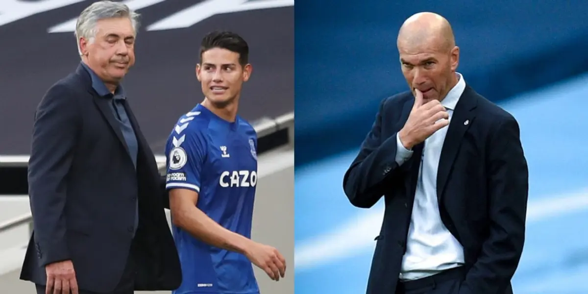Carlo Ancelotti le da una lección a Zinedine Zidane sobre como explotar las mejores condiciones de James Rodríguez en tan poco tiempo, mientras que en el Madrid pasaba solo en el banco