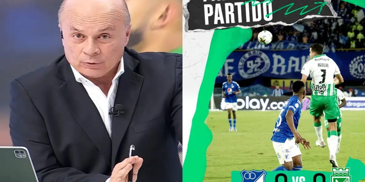 Carlos Antonio Vélez destacó de manera sorpresiva a un jugador de Atlético Nacional contra Millonarios FC.