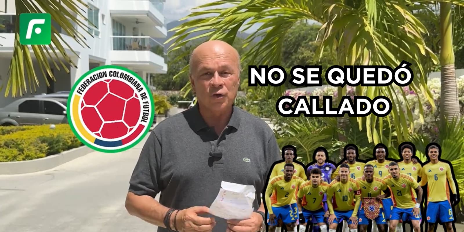 Carlos Antonio Vélez hizo un análisis de la Selección Colombia. Foto tomada de una captura pantalla El Futbolero Colombia y FCF.